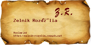 Zelnik Rozália névjegykártya